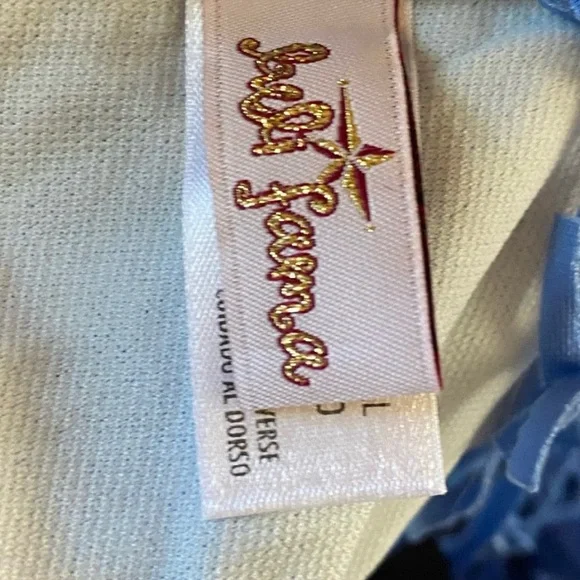 Luli Fama Fringe Bikini Top Blue small - Picture 3 of 5